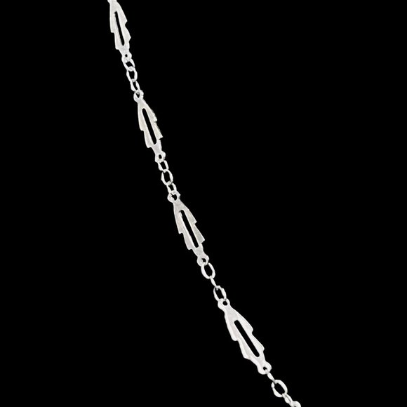 Silver Tone Fancy Link Chain Necklace (5110) - Picture 2 of 5
